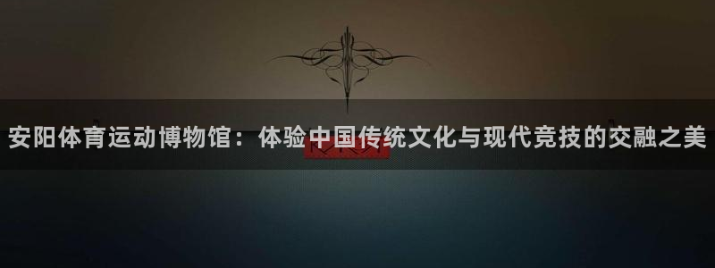 尊龙官网下载软件:安阳体育运动博物馆:体验中国传统文化与现代